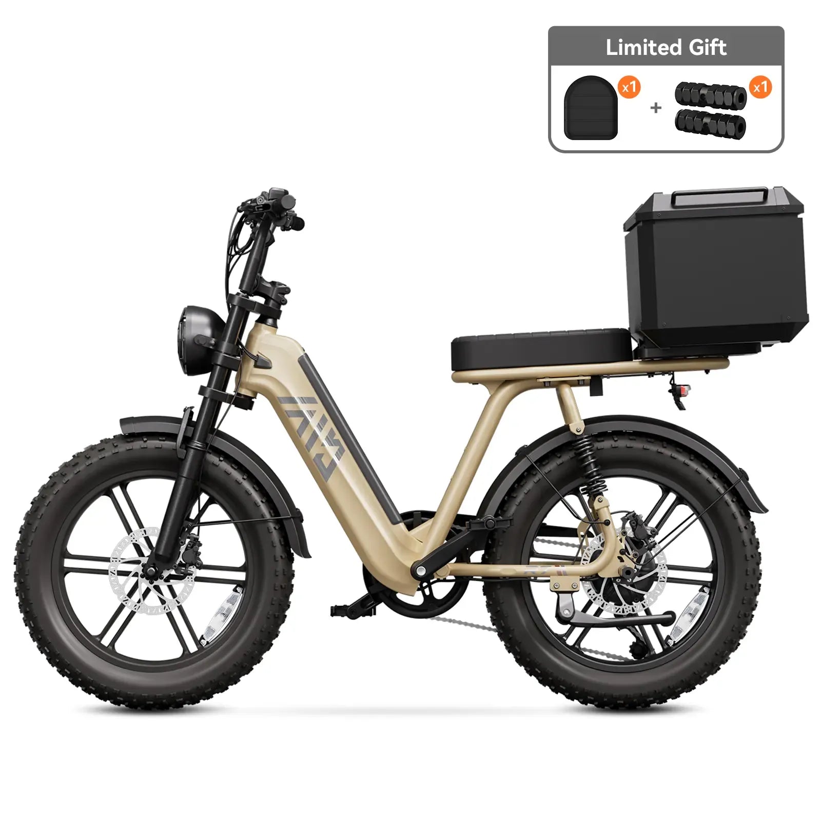 Raven X Pro 2 1500W Electric Cargo Bike – Moped Style, Full Suspension (2026 New Edition)